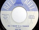 DICK LEE 45 All I Want Is A Chance / A Woman In Love POP Blue Bell w1520