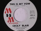 CECILY BLAIR & GROUP: This Is My Vow / Every Day 45 Vocal Groups