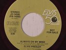 ELVIS PRESLEY: Always On My Mind / My Boy 45 (PS, dj, purple wax) Oldies