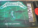 METALLICA ride the lightning LP 1984 bernett GREEN cover FRENCH PRESS red la