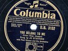 RARE 1953 UK #1 JO STAFFORD 78 YOU BELONG TO ME /PRETTY BOY COLUMBIA DB 3152 EX-