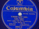 184e.  Andy Iona Islanders - Samoan Love Song & Island Melody - Columbia 3054-D