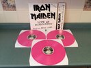 Iron Maiden vinyl, Live At Donington, very rare Triple Pink vinyl, Plus Obi.
