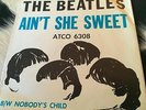 THE BEATLES RARE EARLY PICTURE SLEEVE & 45 ON ATCO LBL AIN'T SHE SWEET/NOBODY'S