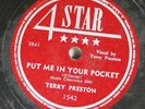 Hear  Country 78 Terry Preston - Put Me In Your Pocket / Irma On 4 Star