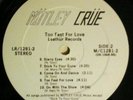 1981 MOTLEY CRUE Leathür Records TOO FAST FOR LOVE