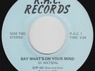 Modern Soul 45 - D. Watson - Say What's On Your Mind - R.A.C. - VG++ mp3 - rare