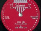 HEAR doo wop 78RPM THE FIVE C'S Tell Me UNITED 172 Whoo Wee Baby