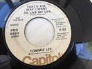 Crossover Soul 45 TOMMIE LEE That's The Way I Want To Live My Life CAPITOL VG+