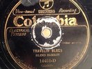 BLIND SAMMIE Travelin'Blues 78 RPM LP Columbia 14484-D RARE BLUES (G)