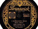 78 RPM BING CROSBY i surrender dearto you sweetheart 02808 uk brunswick 10