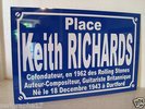 RÉPLIQUE plaque de rue place KEITH RICHARDS guitariste rolling stone guitare
