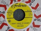 Lori & Lance I Don't Have To Worry Federal 12548  Promo M-/VG+ Crossover Soul