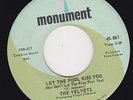 GROUP SOUL 45 RPM - THE VELVETS on MONUMENT  RECORDS