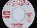 R&B Jazz Mod Soul 45 GEORGE BENSON QUARTET Summertime COLUMBIA VG++ HEAR