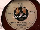 RAY LEV Concert Hall Record BRAHMS Sonata for Piano in C Major Op 1 78