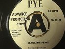THE ALAN BOWN SET...HEADLINE NEWS. UK DEMO ISSUE PYE LABEL No 7N 17148