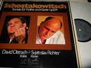 OISTRACH/RICHTER : SCHOSTAKOWITSCH SONATE FÜR VIOLINE UND KLAVIER LP 1969