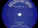 Grand Ole Opry Grand Ole Opry Program No. 9 Grand Ole Opry Vinyl LP