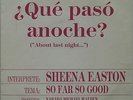 SHEENA EASTON Que Paso Anoche? 1986 Promo Only 7