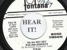 Steam 60s ROCK 45 (Fontana PROMO 16) Na Na Hey Hey Kiss Him Goodbye VG++ CLASSIC