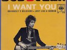 BOB DYLAN-I WANT YOU/JUST LIKE A WOMAN-RARE ORIGINAL FRENCH PS 45rpm 7
