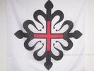 DRAPEAU ORDRE DE MONTESA 90x90cm - DRAPEAU CROIX DE GUEULES FLEUR-DE-LYSÉE DE SI