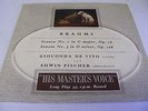HMV ALP 1282 BRAHMS SONATA NO1 & 3 GIOCONDA DE VITO / EDWIN FISHER