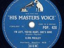 I'M LEFT, YOU'RE RIGHT, SHE'S GONE | Elvis Presley | HMV POP 428 | 10