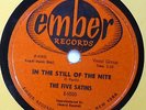 FIVE SATINS 78 In the still of the night / The jones girl EMBER Doowop mg9