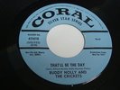 BUDDY HOLLY and THE CRICKETS That'll be the day CORAL 65618 Orig 1969 PROMO 45