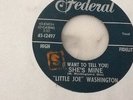LITTLE JOE WASHINGTON-(I WANT TO TELL YOU) SHE'S MINE-FEDERAL 12497. VG++