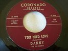 1966 TEXAS GARAGE--DANNY AND THE COUNTS--YOU NEED LOVE / ODE TO THE WIND--CORONA