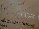 Appalachian Spring Lp SIGNED BY Aaron Copeland in 1982 Authentic