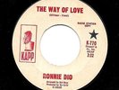 HEAR Ronnie Dio Promo 45 RPM on Kapp 1966 The Way of Love (Pop)