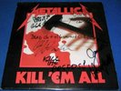 Metallica Record LP Vinyl signed autograph by all members including cliff burton