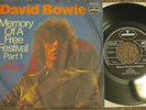 DAVID BOWIE Memory Of A Free Festival Part I&II GERMAN PRESSING PIC SLEEVE 45 7
