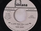 TERRI SHARP: A Love That Will Last / I'm Young 45 (dj, Huey P. Meaux production