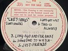 CHET BAKER 'SINGS' RARE ORIGINAL UK VOGUE (PACIFIC JAZZ) TEST PRESS LP 1954