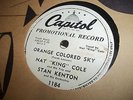 NAT KING COLE STAN KENTON PROMO CAPITOL 1184 ORANGE COLORED SKY JAZZ 78
