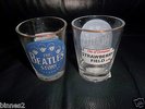 THE BEATLES STORY SHOT SMALL NIP GLASSES STRAWBERRY FIELDS X 2 TWO NEW UNUSED