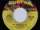 70s Soul Funk Breaks 45 LEROY HUTSON All Because Of You CURTOM VG+ HEAR
