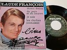 45t ep claude francois dedicacé VINYL disque BIEM PHILIPS