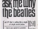 BEATLES 45 PS PICTURE SLEEVE PROMO VJ EP ASK ME WHY DJ REPRO