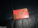 THE BEATLES 1960's RED AND GOLD (COLOURED) PLASTIC RECTANGULAR  BROOCH-BADGE-PIN