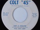 Rockabilly Country 45 PAUL & LARRY Just A Cheater COLT 45 HEAR
