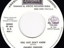 Northern Soul - Chubby Checker - You just don't know - rare Italian demo MINT
