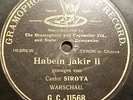 YEWISH 78 rpm RECORD G&T Warschau CANTOR GERSHON SIROTA Habein Jakir Li HEBREW
