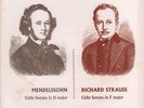 Mendelssohn/Strauss(Vinyl LP)Cello Sonata Andre Navarra-Parlophone-PMC -VG/VG