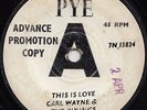 CARL WAYNE & THE VIKINGS  THIS IS LOVE  UK ORIG DEMO ISSUE  BRUM BEAT THRILLER